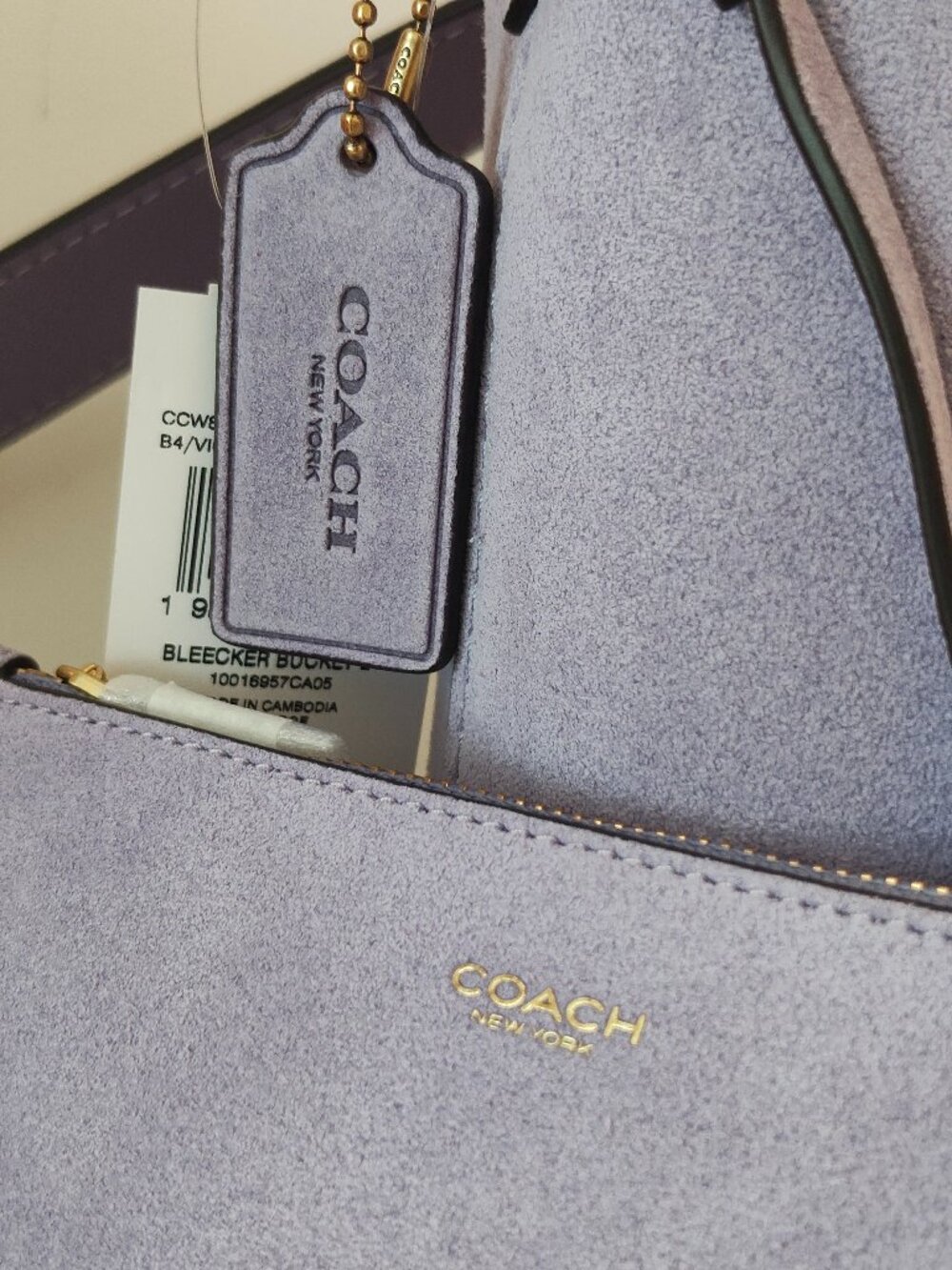 NWT Coach Bleecker Bucket 21 in Violet Mist - Picture 5 of 5